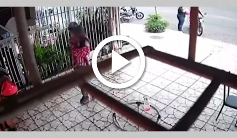 VÍDEO: com criança no colo, homem assalta padaria em Londrina, no Paraná