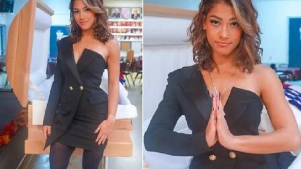 Influencer é ‘cancelada na internet’ após divulgar fotos com poses em frente ao caixão do pai