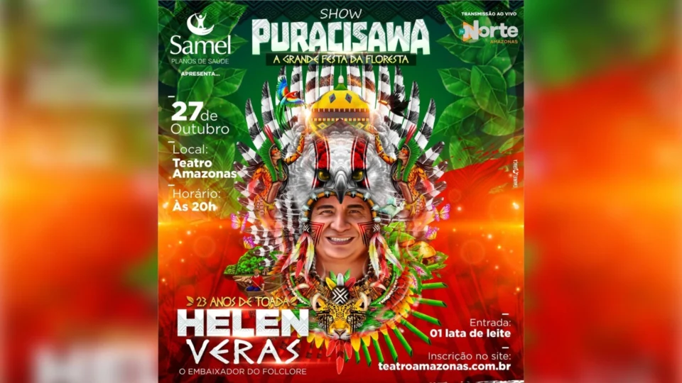 PURACISAWA: Helen Veras comemora 23 anos de toada no Teatro Amazonas; Portal Norte transmite ao vivo