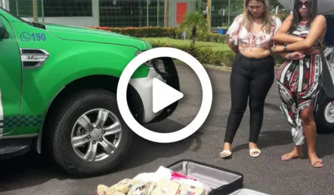 VÍDEO: mulheres são presas após desembarcar no Aeroclube de Manaus com 18 tabletes de maconha do tipo ‘skunk’