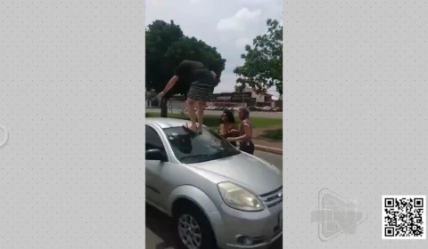 VÍDEO: mulher é agredida e tem o carro quebrado por motorista após batida no DF