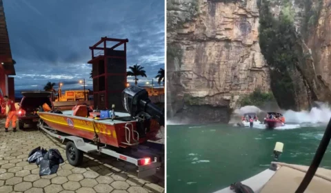 Em MG, bombeiros retomam as buscas por desaparecidos após um deslizamento de pedras em Capitólio