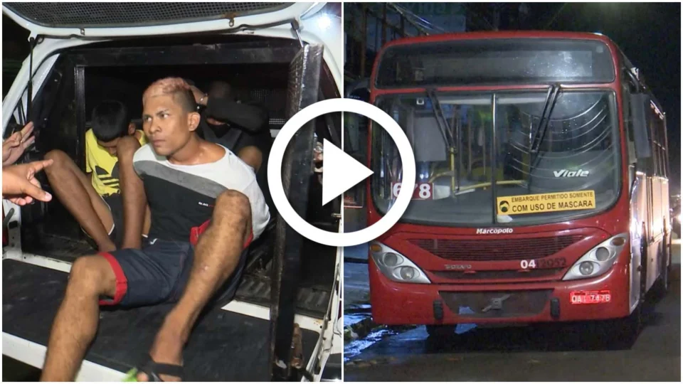 VÍDEO: trio é preso com arma falsa depois de tentativa de assalto em ônibus na Zona Leste de Manaus