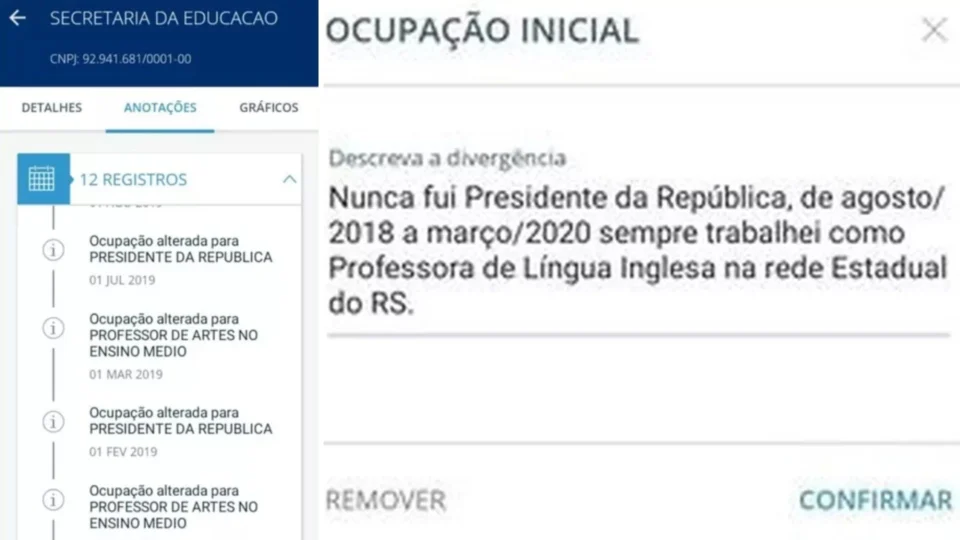 Professores têm registro como presidente da República na carteira de trabalho digital no RS