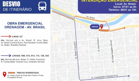 Trecho na avenida Brasil é interditado nesta sexta-feira em Manaus