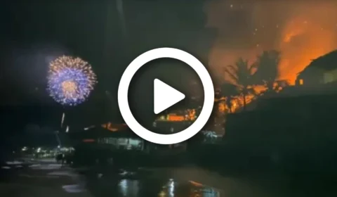 VÍDEO: restaurante da praia da Pipa (RN) é atingido por incêndio na virada do ano