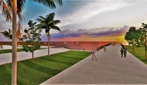 Parque será construído no início da Ponte Phelippe Daou, em Manaus; obra está orçada em R$ 50 milhões