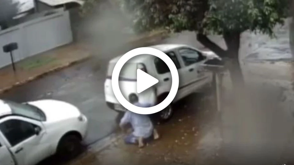 VÍDEO: câmera de segurança flagra homem tentando furtar combustível de carro no Mato Grosso do Sul