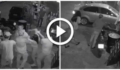 VÍDEO: mulher agride homem e invade bar com o carro ao tentar atropelá-lo em BH