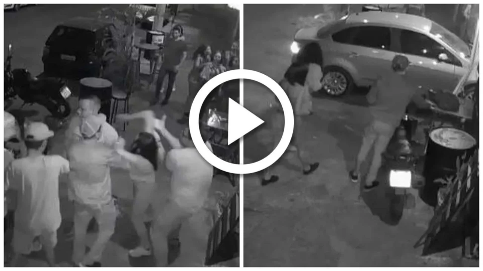 VÍDEO: mulher agride homem e invade bar com o carro ao tentar atropelá-lo em BH