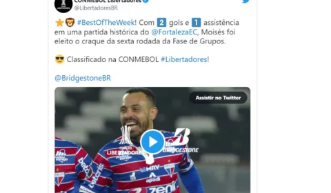 Em fase ruim na Série A, Fortaleza tem atacante entre melhores da semana na Libertadores da América
