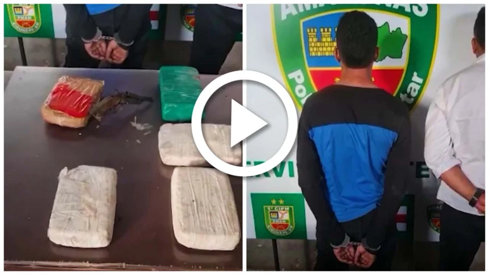 VÍDEO: suspeitos são presos com 7 kg de drogas em Eirunepé, interior do Amazonas