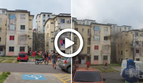 VÍDEO: incêndio destrói quarto de apartamento no Residencial Manauara 1, em Manaus