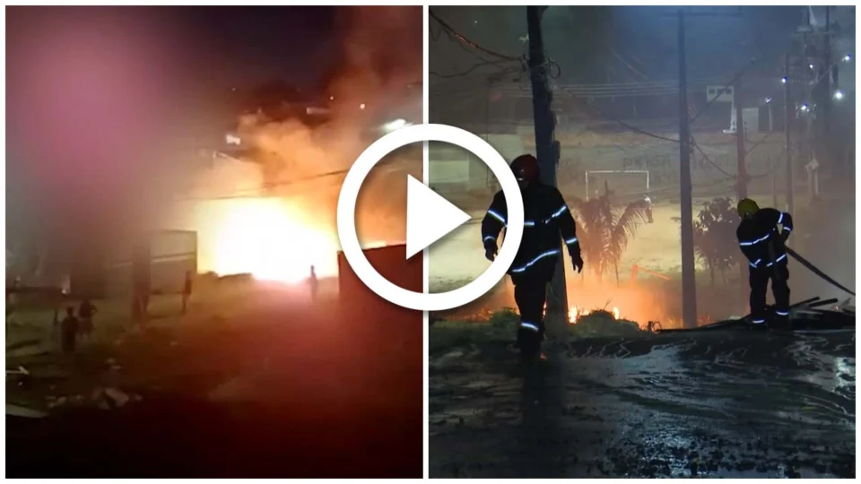 VÍDEO: moradores fecham rua e queimam madeiras no Bairro Santo Agostinho, Zona Oeste de Manaus