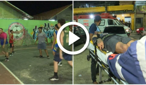 VÍDEO: autônomo de 27 anos é baleado durante partida de basquete em espaço de lazer da Zona Leste de Manaus