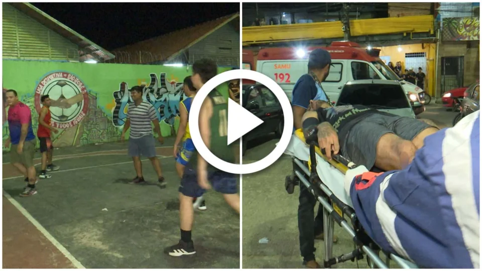VÍDEO: autônomo de 27 anos é baleado durante partida de basquete em espaço de lazer da Zona Leste de Manaus