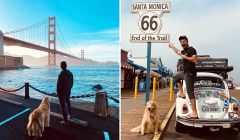 Influenciador de SC e seu cachorro golden retriever estavam a dois dias do destino final, o Alasca