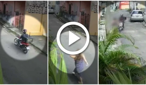 VÍDEO: mulher é assaltada por suspeito que estava disfarçado de entregador na Zona Oeste de Manaus