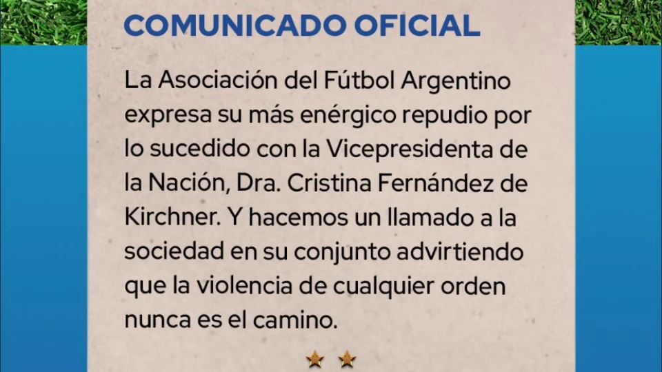 Jogos do Campeonato Argentino de Futebol são suspensos após atentado contra Cristina Kirchner