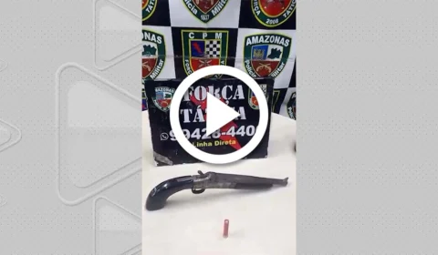 VÍDEO: escopeta foi apreendida por policiais da força tática no bairro Tarumã, na Zona Oeste de Manaus
