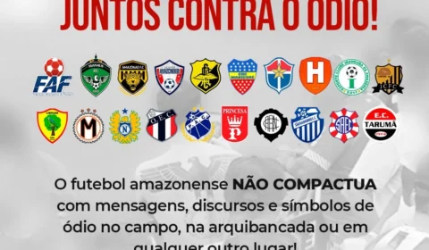 Após homem ostentar símbolo nazista em jogo, clubes profissionais do Amazonas lançam campanha ‘Juntos Contra o Ódio’