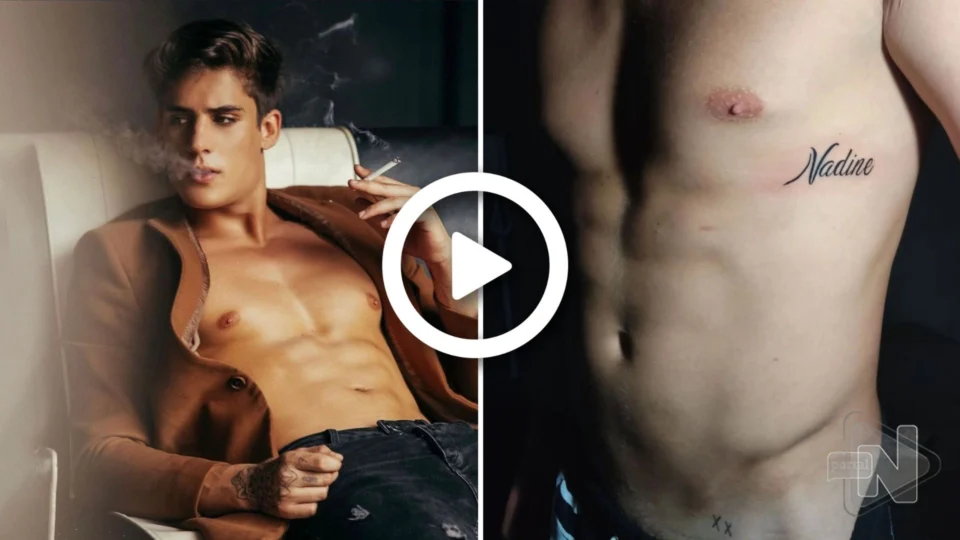 VÍDEO: Tiago Ramos, ex de Nadine Golçalves, tatua nome de mãe do Neymar na costela