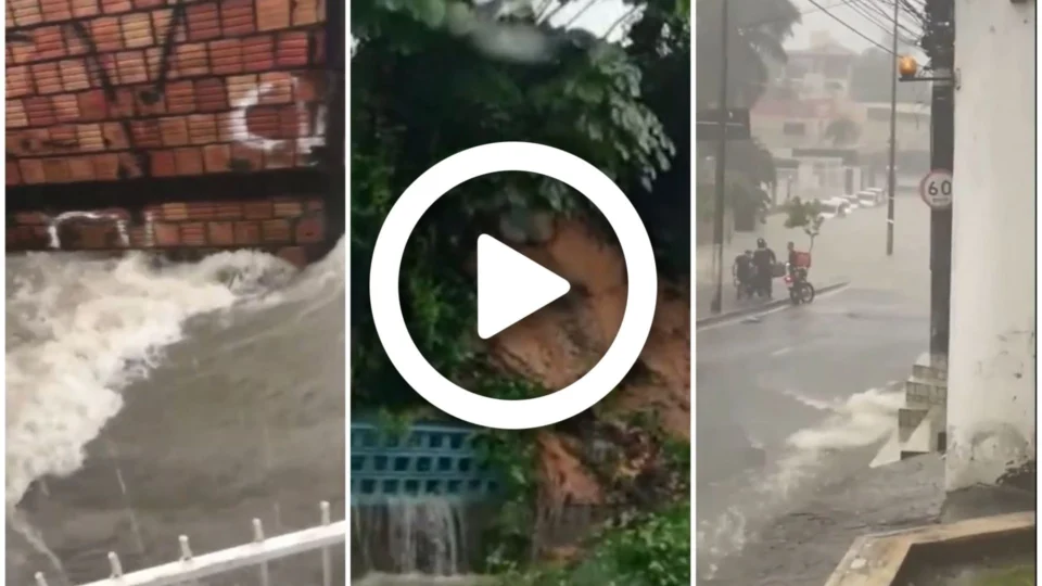 VÍDEO: forte chuva alaga avenidas e causa estragos em Manaus