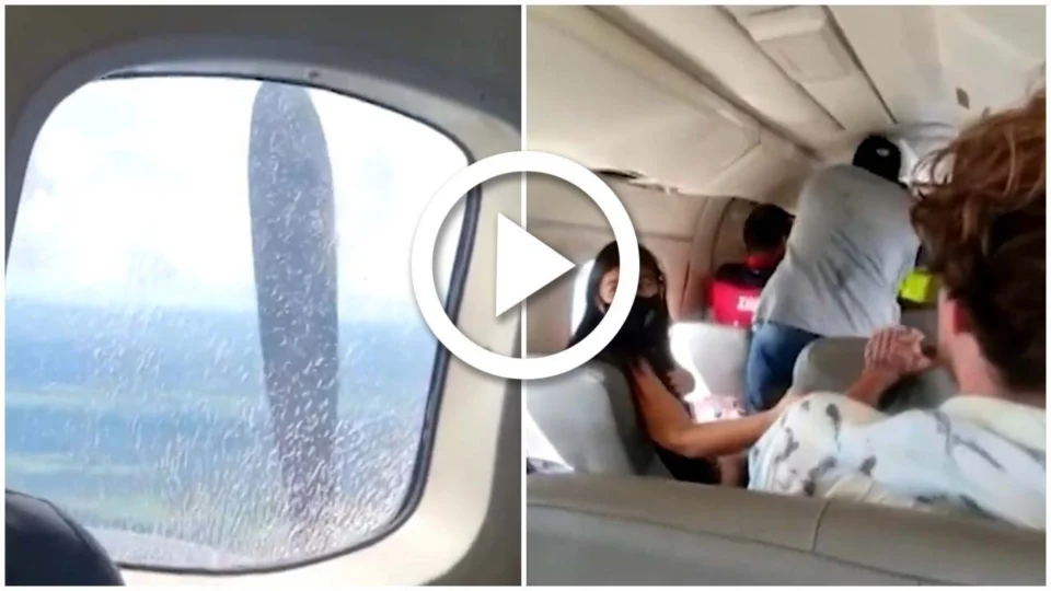VÍDEO: porta de avião abre em pleno voo no Acre