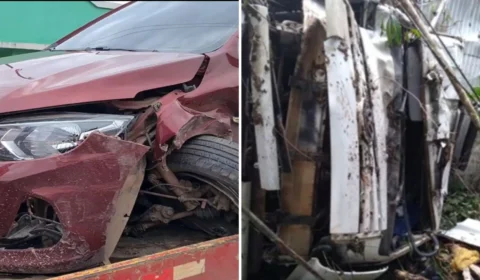 Sete pessoas ficam feridas em acidente entre carro e caminhão na AM-010, no Amazonas