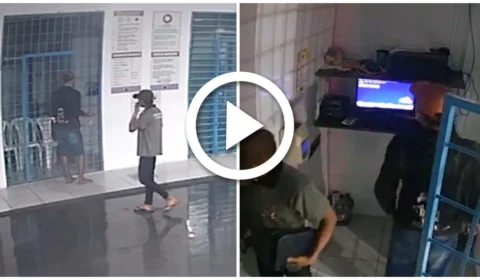 VÍDEO: dois homens são flagrados, por câmeras de segurança, roubando posto de combustível na Zona Sul de Manaus