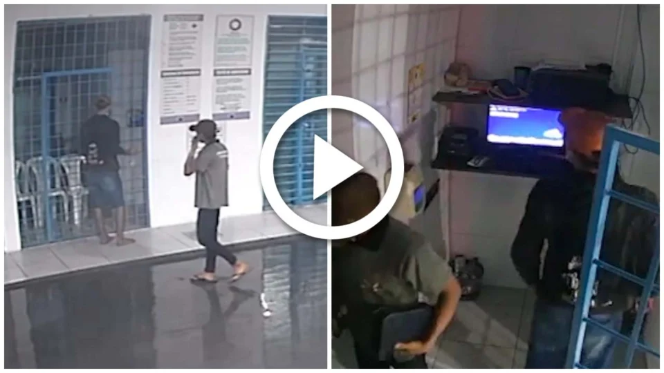 VÍDEO: dois homens são flagrados, por câmeras de segurança, roubando posto de combustível na Zona Sul de Manaus