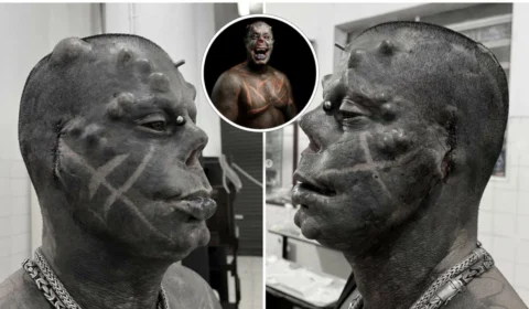 Conhecido como ‘Diabão’, homem manda remover orelhas após mais de 60 modificações e 85% do corpo tatuado