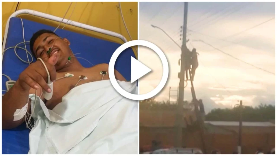 VÍDEO: homem recebe descarga elétrica enquanto trabalhava em Parintins, no interior do Amazonas