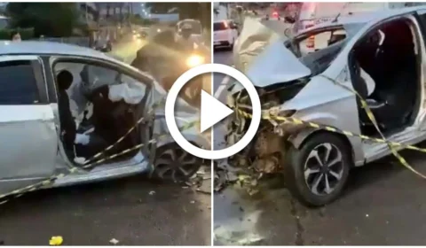 VÍDEO: motorista perde controle do carro e capota na avenida Djalma Batista, em Manaus