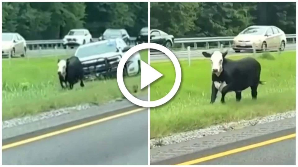 VÍDEO: polícia persegue vaca no meio de uma rodovia nos Estados Unidos
