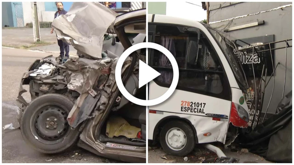 VÍDEO: colisão entre carro e micro-ônibus deixa ferido na Zona Sul de Manaus
