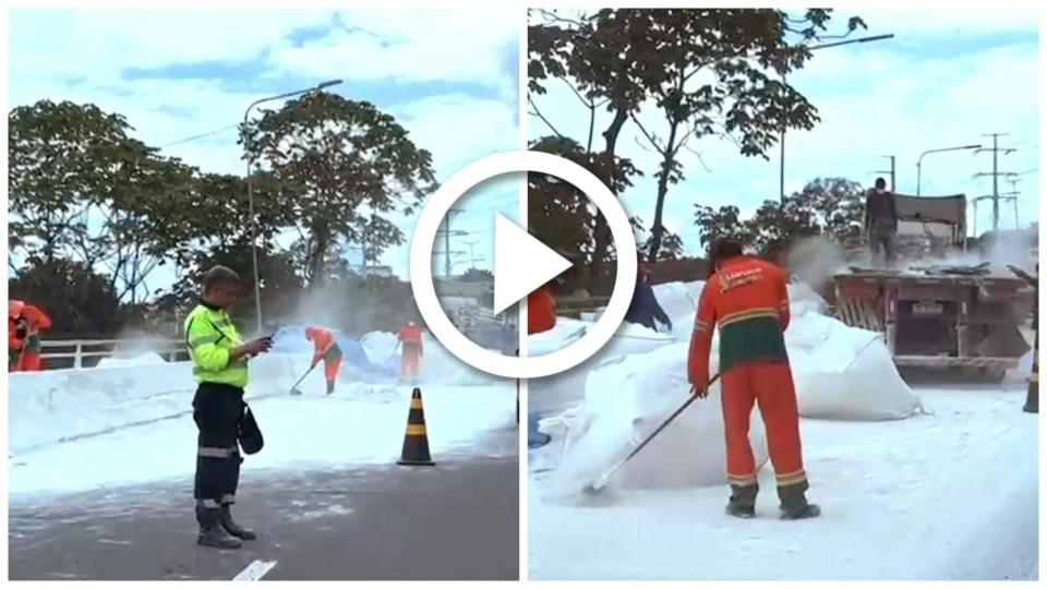 VÍDEO: acidente com carreta deixa trânsito lento na Zona Oeste de Manaus