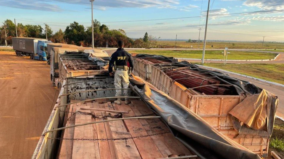 Em Humaitá-AM, caminhões são apreendidos por transportar madeira ilegal