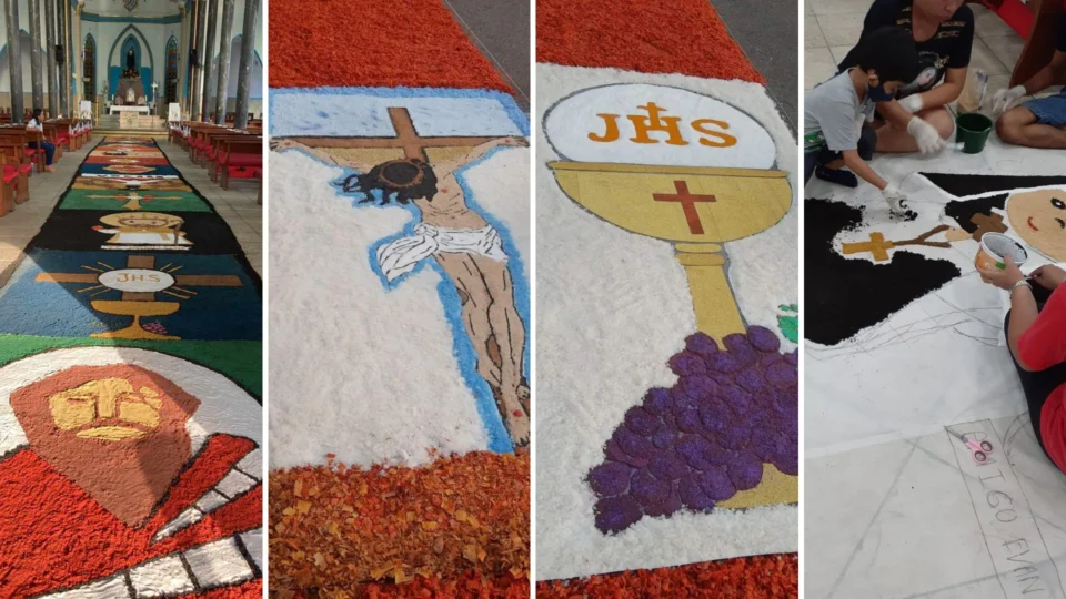 Tapetes de Corpus Christi enfeitam igrejas católicas em Manaus; veja fotos