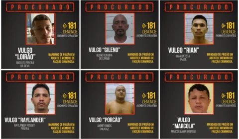 SSP-AM divulga imagens de seis membros de facções criminosas foragidos da Justiça
