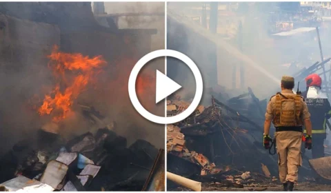 VÍDEO: incêndio destrói duas casas na Zona Sul de Manaus