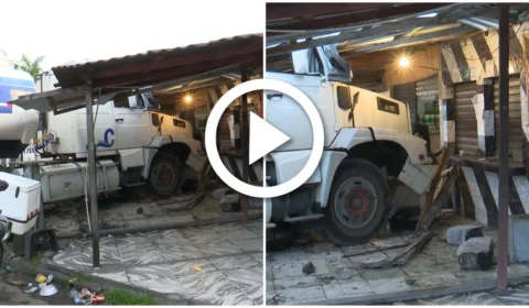 VÍDEO: carreta desgovernada destruiu comércios da Zona Sul de Manaus