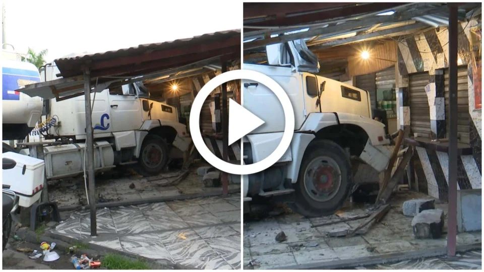 VÍDEO: carreta desgovernada destruiu comércios da Zona Sul de Manaus