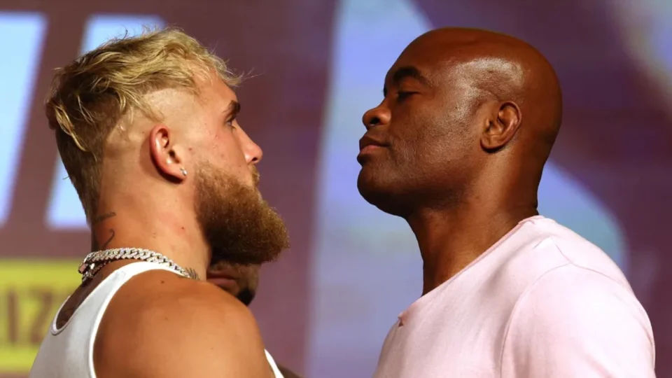 Anderson Silva e Jake Paul se encontram pela primeira vez antes da luta no dia 29 de outubro nos EUA