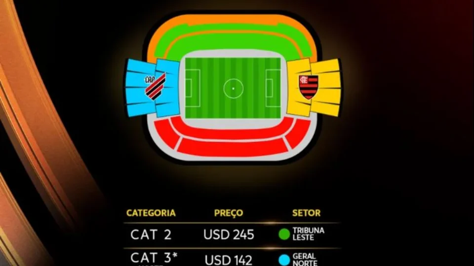 Venda de ingressos para final da Copa Libertadores entre Flamengo e Athletico começa nesta sexta-feira