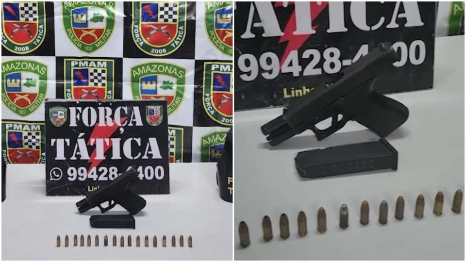 VÍDEO: polícia apreende pistola com munição no Centro de Manaus