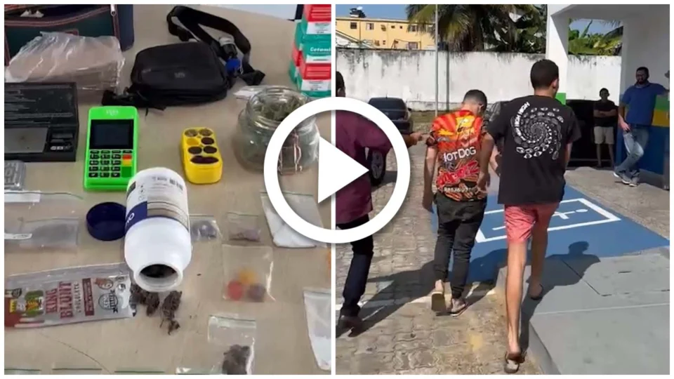 VÍDEO: três homens são presos por tráfico de drogas em condomínio na Zona Centro-Oeste de Manaus