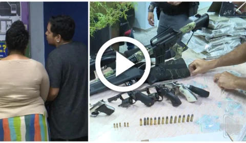 VÍDEO: casal é preso com armas, pé de maconha e até droga sintética na Zona Centro-Oeste de Manaus