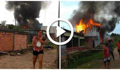 VÍDEO: casas são destruídas pelo fogo na Zona Norte de Manaus