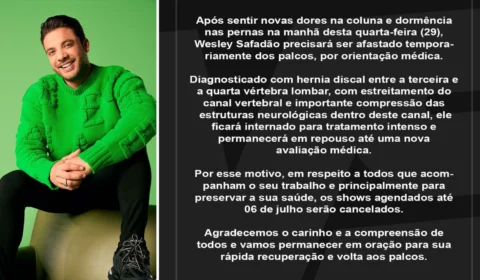 Após exames, Wesley Safadão cancela de vez seus próximos shows